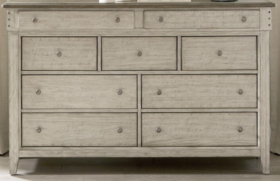 Liberty Furniture Ivy Hollow 9 Drawer Dresser in Weathered Linen - Furniture World