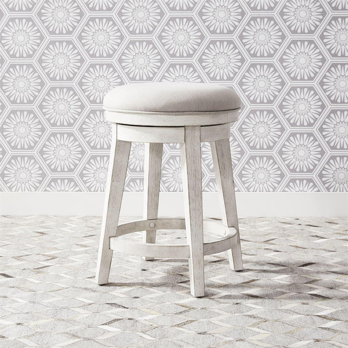 Liberty Modern Farmhouse Console Swivel Stool in Flea Market White - Furniture World