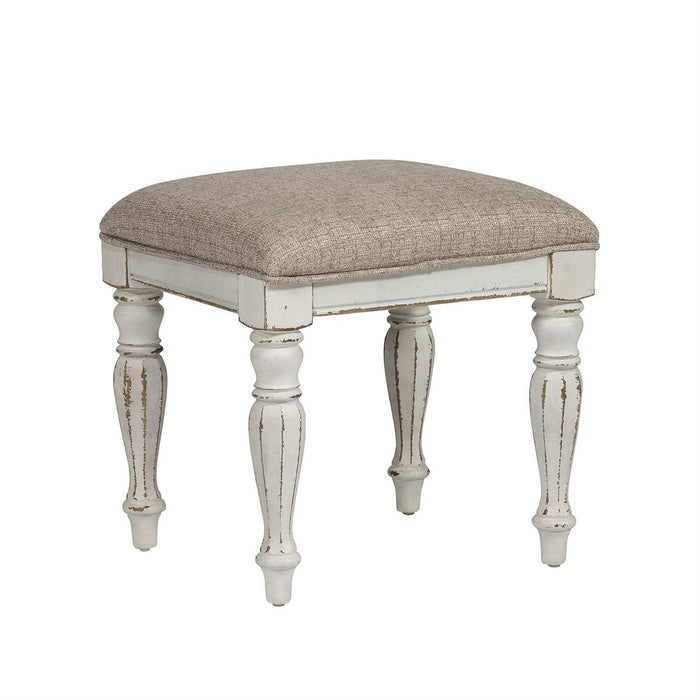 Liberty Magnolia Manor Vanity Stool in Antique White - Furniture World