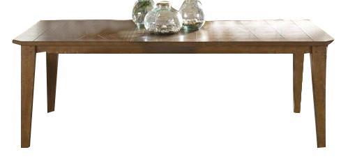 Liberty Furniture Hearthstone Rectangular Leg Table in Rustic Oak Finish - Furniture World