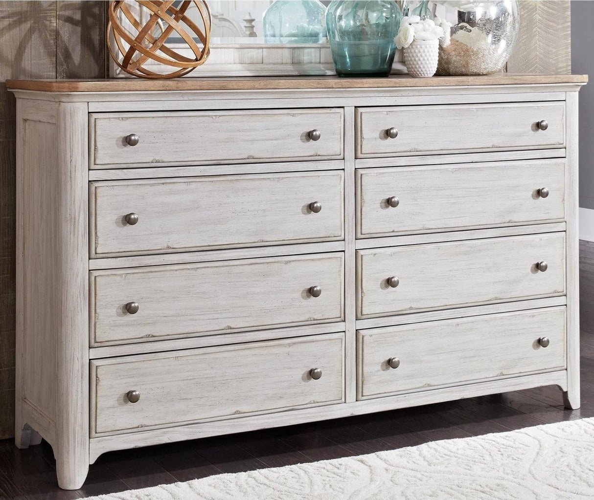 Liberty Furniture Farmhouse Reimagined Drawer Dresser in Antique White - Furniture World
