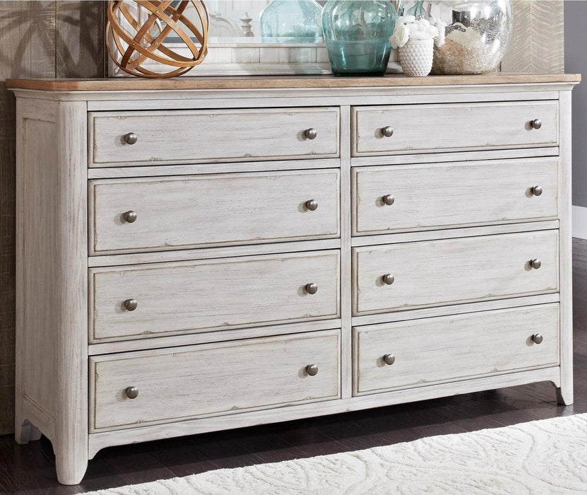 Liberty Furniture Farmhouse Reimagined Drawer Dresser in Antique White - Furniture World