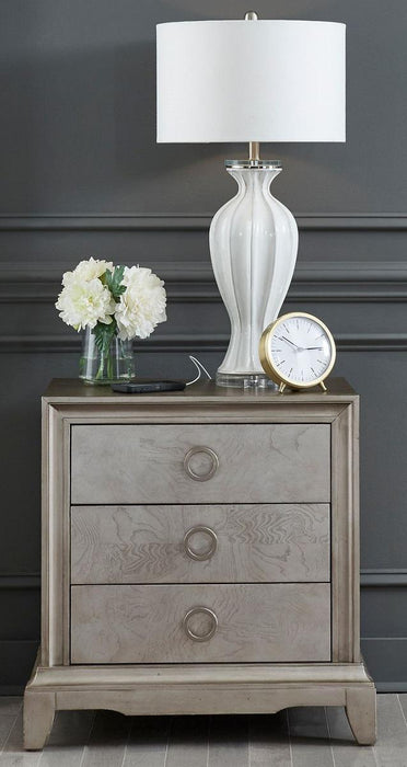 Liberty Furniture Montage 3 Drawer Nightstand in Platinum - Furniture World