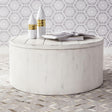 Liberty Modern Farmhouse Drum Cocktail Table in Flea Market White - Furniture World