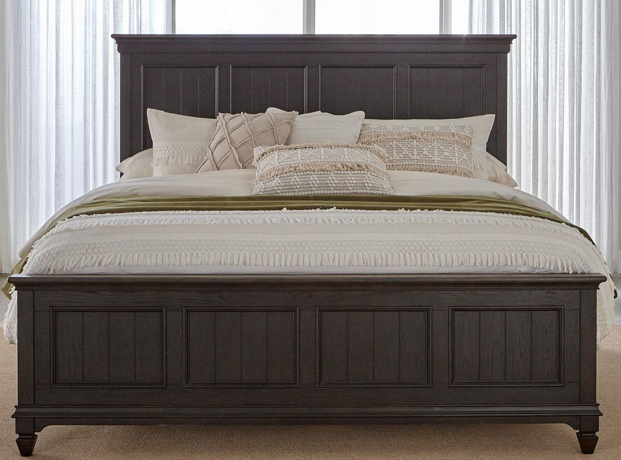 Liberty Furniture Allyson Park Queen Panel Bed in Wirebrushed Black Forest - Furniture World