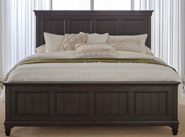 Liberty Furniture Allyson Park Queen Panel Bed in Wirebrushed Black Forest - Furniture World
