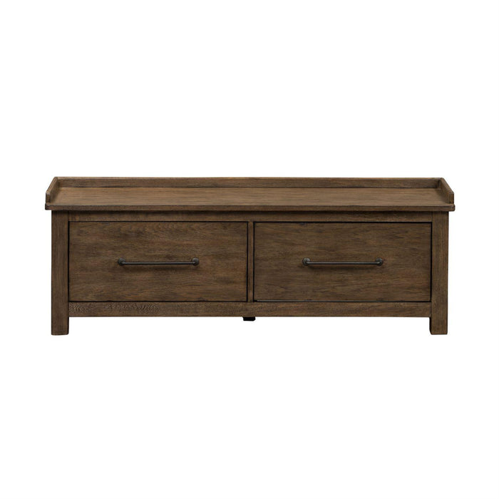 Liberty Sonoma Road Storage Hall Bench in Weathered Beaten Bark - Furniture World
