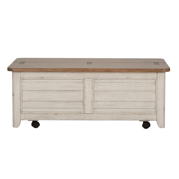 Liberty Farmhouse Reimagined Storage Trunk in Antique White - Furniture World
