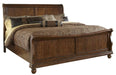 Liberty Furniture Rustic Traditions Queen Sleigh Bed in Rustic Cherry - Furniture World