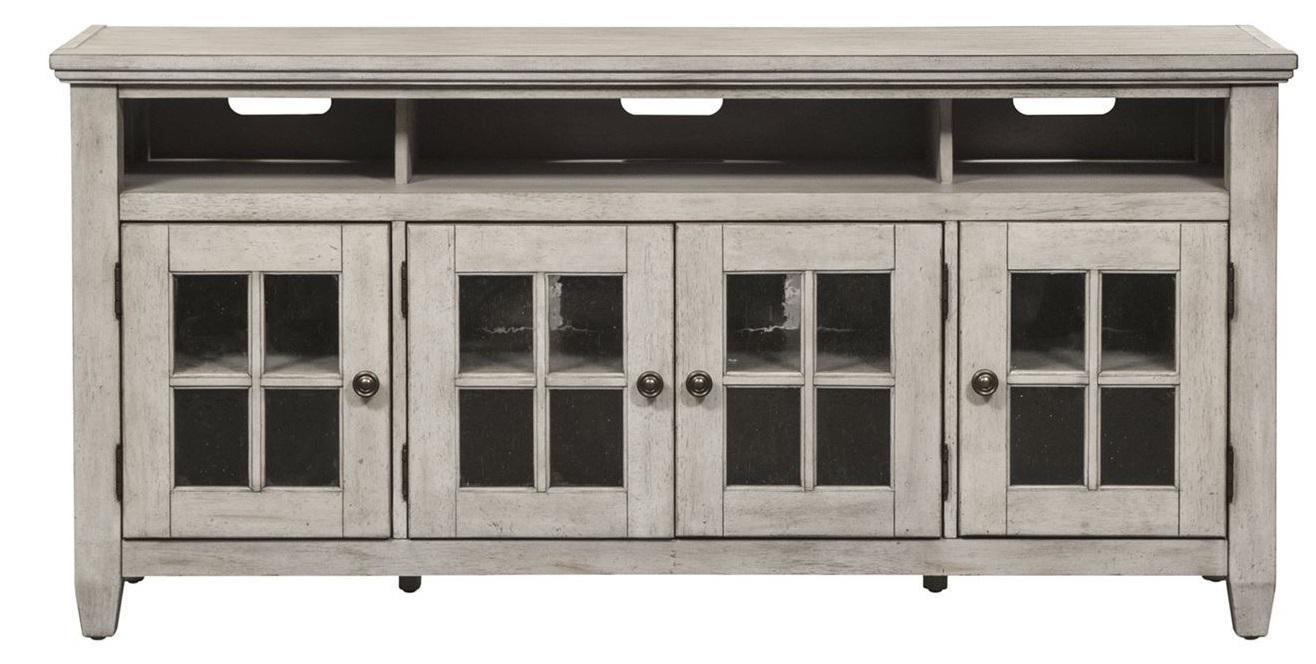 Liberty Heartland 66" TV Stand in Antique White - Furniture World
