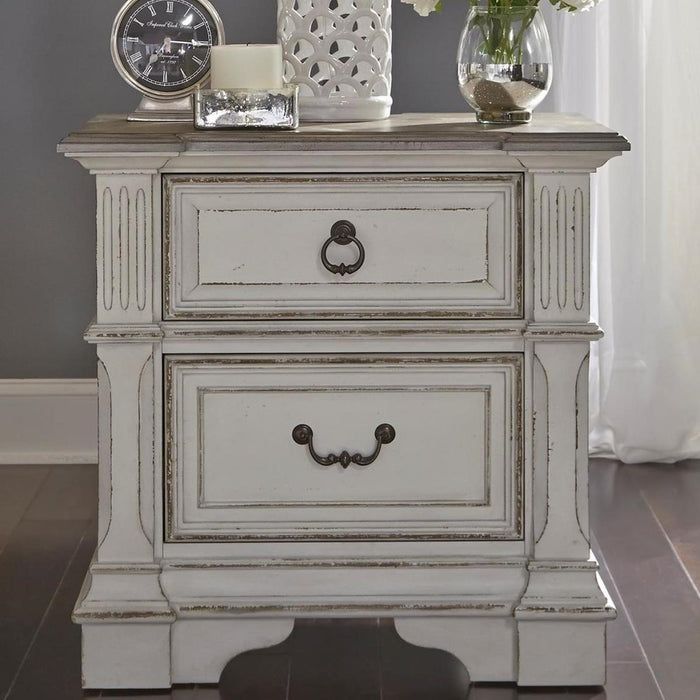 Liberty Furniture Abbey Park Drawer Nightstand in Antique White - Furniture World