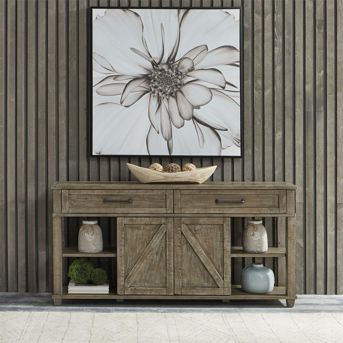 Liberty Parkland Falls Sofa Table in Weathered Taupe - Furniture World