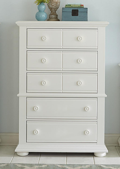 Liberty Furniture Summer House 5 Drawer Chest in Oyster White - Furniture World
