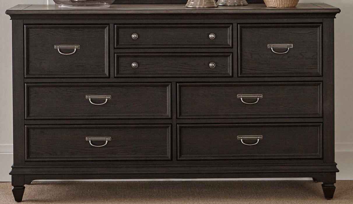 Liberty Furniture Allyson Park 8 Drawer Dresser in Wirebrushed Black Forest - Furniture World