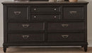 Liberty Furniture Allyson Park 8 Drawer Dresser in Wirebrushed Black Forest - Furniture World