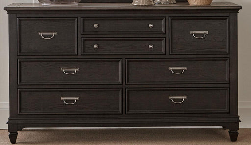 Liberty Furniture Allyson Park 8 Drawer Dresser in Wirebrushed Black Forest - Furniture World