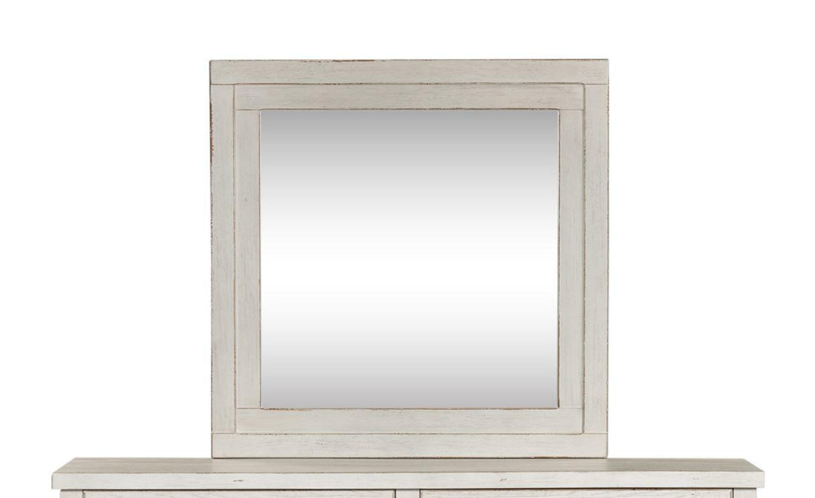 Liberty Modern Farmhouse Mirror in White - Furniture World