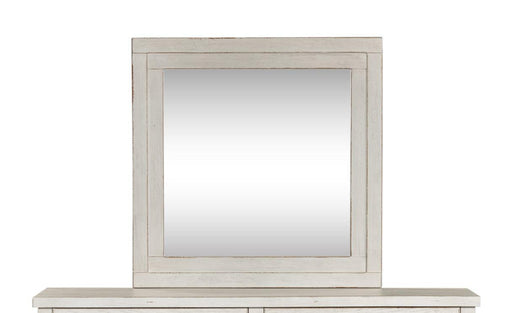 Liberty Modern Farmhouse Mirror in White - Furniture World