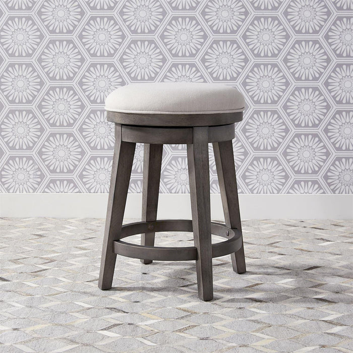 Liberty Modern Farmhouse Console Swivel Stool in Dusty Charcoal - Furniture World
