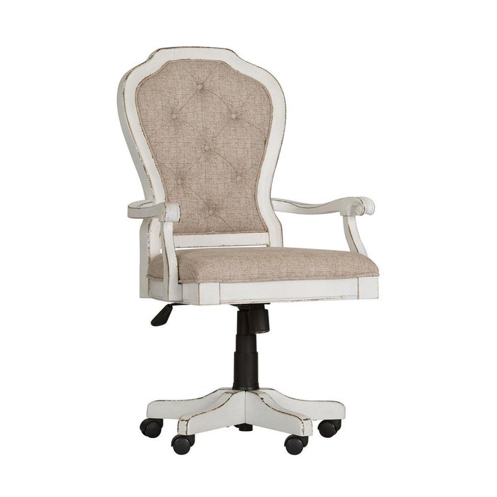 Liberty Magnolia Manor Jr Executive Desk Chair in Antique White - Furniture World
