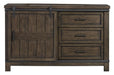 Liberty Furniture Thornwood Hills Barn Door Dresser in Rock Beaten Gray - Furniture World