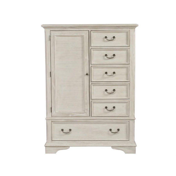 Liberty Funiture Bayside Gentleman's Chest in Antique White - Furniture World