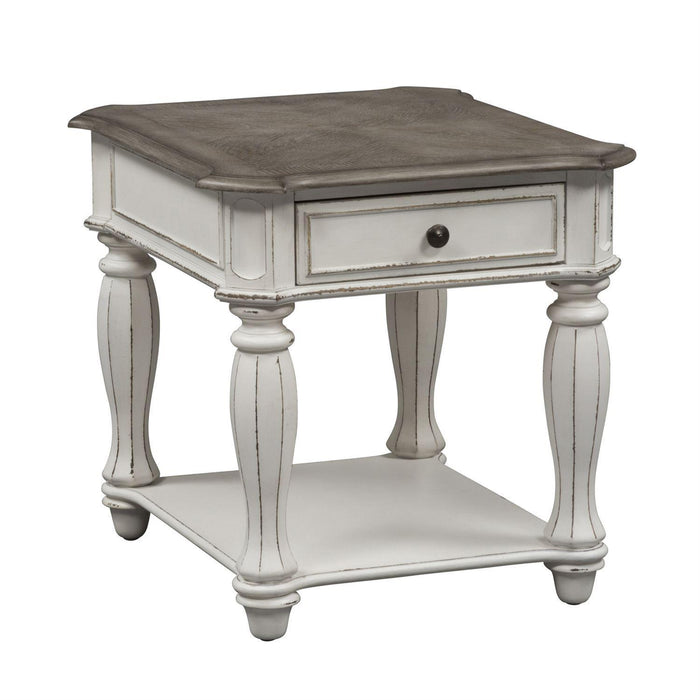 Liberty Magnolia Manor End Table in Antique White - Furniture World
