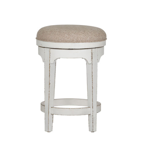Liberty Magnolia Manor Console Swivel Stool in Antique White - Furniture World