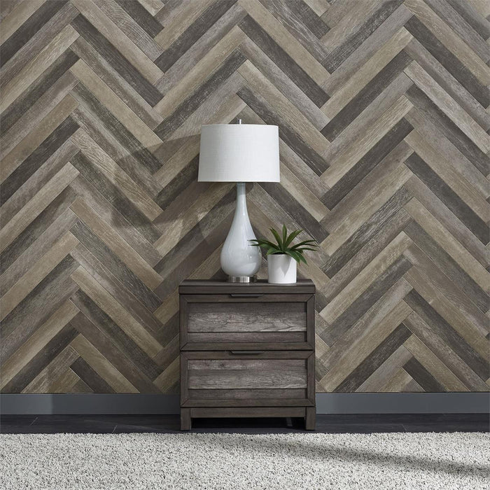 Liberty Furniture Tanners Creek 2 Drawer Nightstand in Greystone - Furniture World