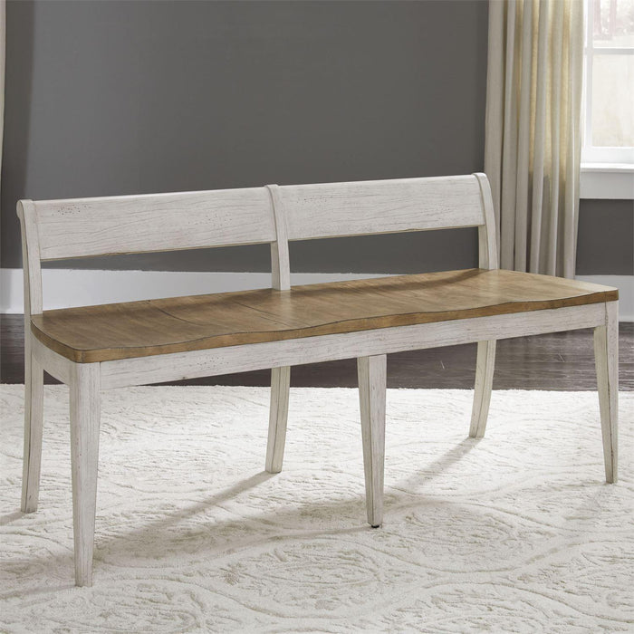 Liberty Furniture Farmhouse Reimagined Bench (RTA) in Antique White - Furniture World