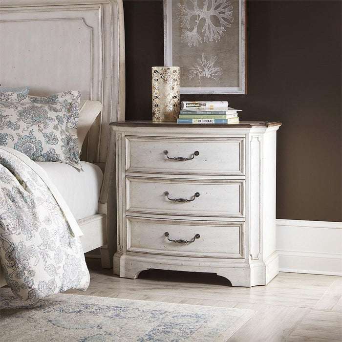 Liberty Abbey Road 3 Drawer Nightstand in Porcelain White - Furniture World