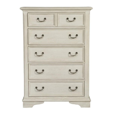 Liberty Funiture Bayside Drawer Chest in Antique White - Furniture World