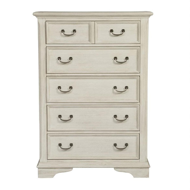 Liberty Funiture Bayside Drawer Chest in Antique White - Furniture World