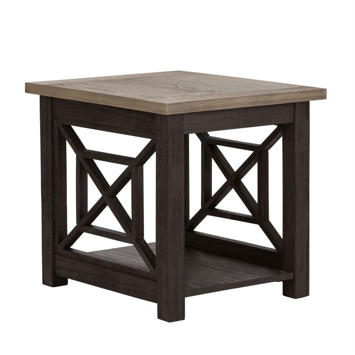 Liberty Heatherbrook End Table in Charcoal and Ash - Furniture World