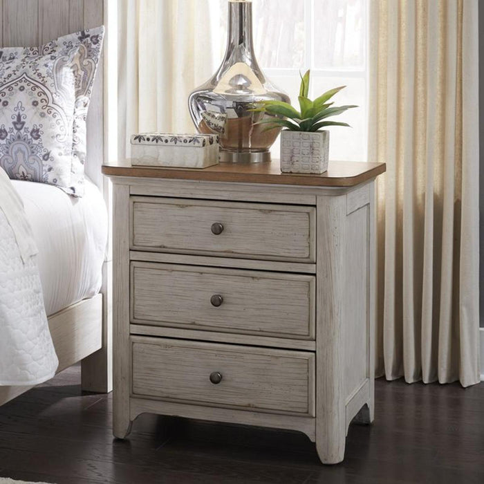 Liberty Furniture Farmhouse Reimagined Drawer Nightstand in Antique White - Furniture World