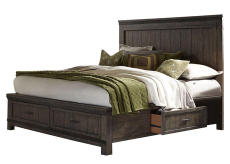 Liberty Thornwood Hills King Two Sided Storage Bed in Rock Beaten Gray - Furniture World