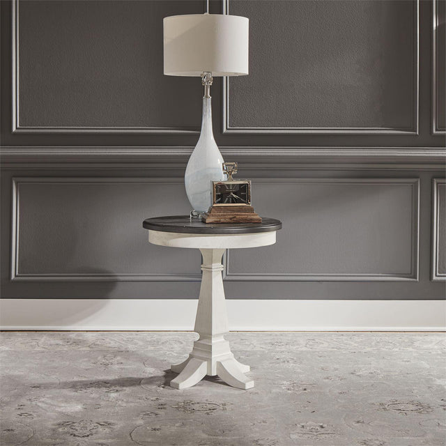 Liberty Allyson Park Chair Side Table in Wirebrushed White - Furniture World