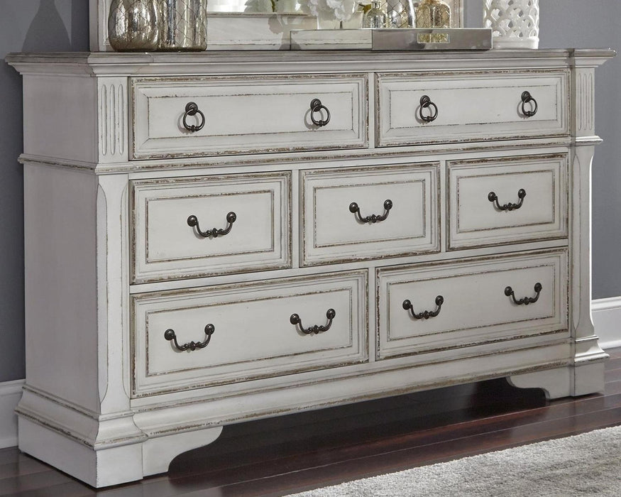 Liberty Furniture Abbey Park Drawer Dresser in Antique White - Furniture World