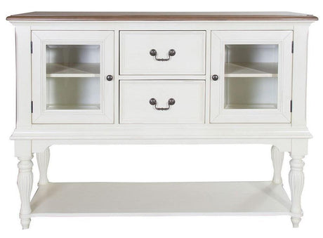Liberty Furniture Cumberland Creek Server in Nutmeg/White - Furniture World