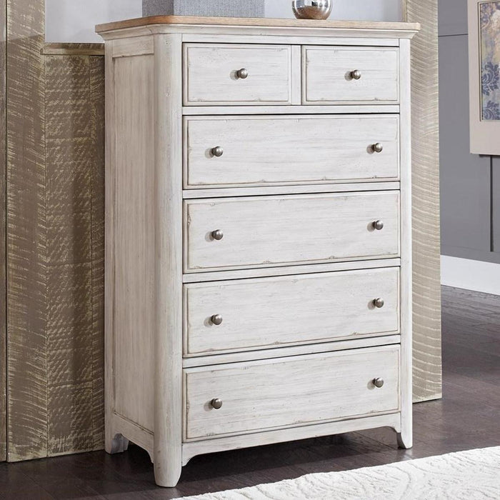 Liberty Furniture Farmhouse Reimagined Drawer Chest in Antique White - Furniture World