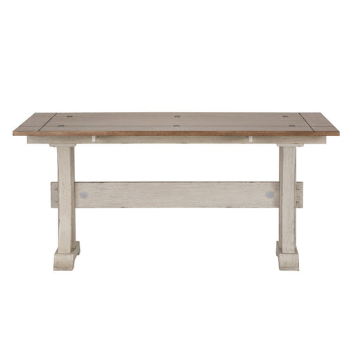 Liberty Farmhouse Reimagined Flip Lid Sofa Table in Antique White - Furniture World