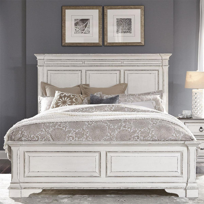 Liberty Furniture Abbey Park King Panel Bed in Antique White - Furniture World
