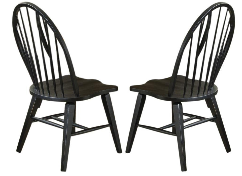 Liberty Furniture Hearthstone Windsor Back Side Chair in Black (Set of 2) - Furniture World