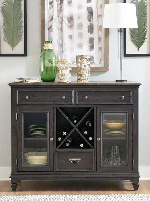 Liberty Furniture Allyson Park Buffet in Wirebrushed Black Forest - Furniture World