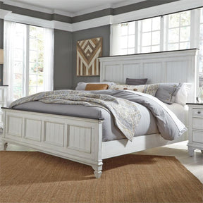 Liberty Furniture Allyson Park Queen Panel Bed in Wirebrushed White - Furniture World