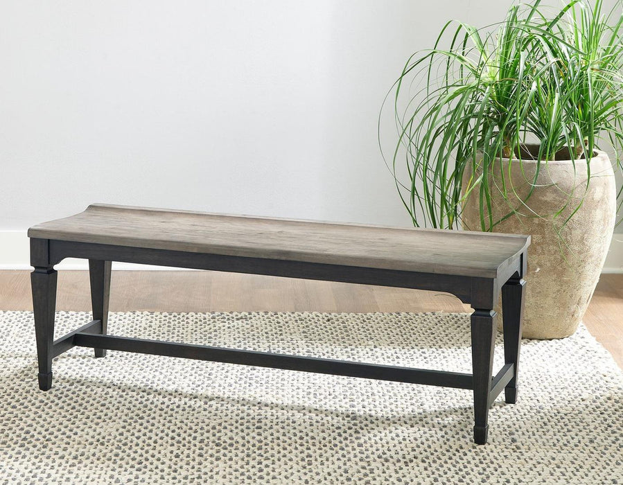 Liberty Furniture Allyson Park Wood Seat Bench in Wirebrushed Black Forest - Furniture World