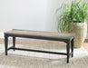 Liberty Furniture Allyson Park Wood Seat Bench in Wirebrushed Black Forest - Furniture World