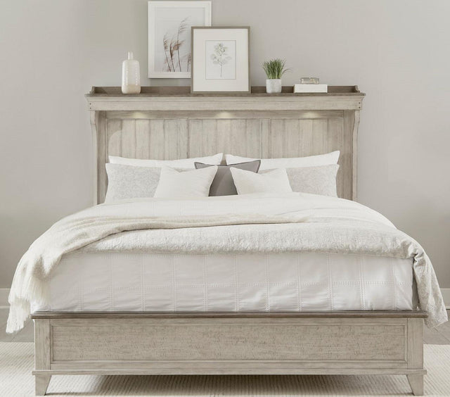 Liberty Furniture Ivy Hollow King Mantle Bed in Weathered Linen - Furniture World