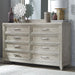 Liberty Furniture Belmar 8 Drawer Dresser in Washed Taupe and Silver Champagne - Furniture World