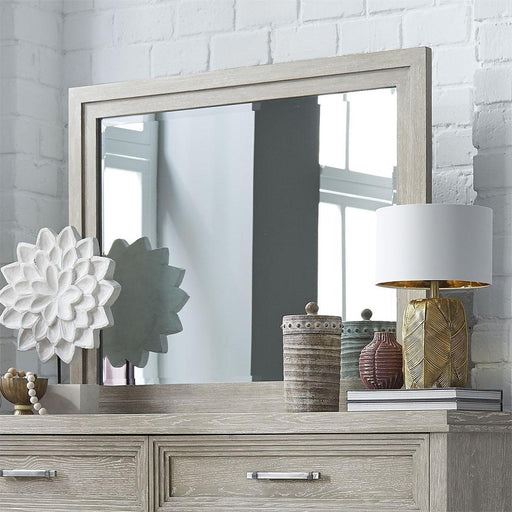 Liberty Furniture Belmar Mirror in Washed Taupe and Silver Champagne - Furniture World